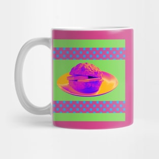 Pineapple Bun - Funky Hong Kong Street Food - Pop Art Neon Purple with Lime Green Mug